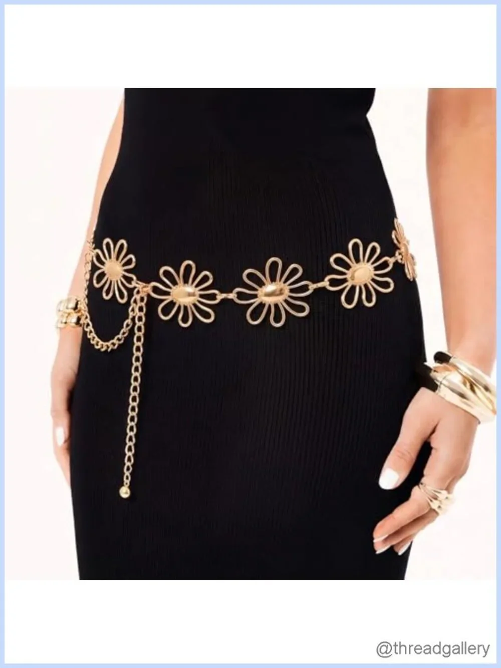 Western Metal Concho Chain Belt Women Boho Cowgirl Waist Belt Dress Jeans
